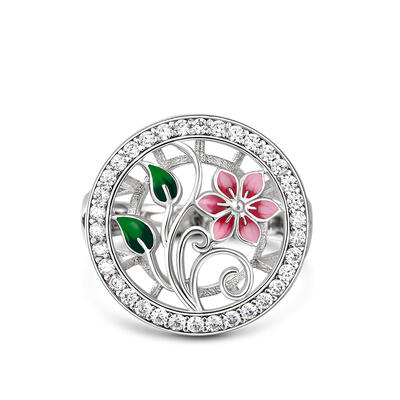 Jeulia "Purely" Enamel Sterling Silver Ring