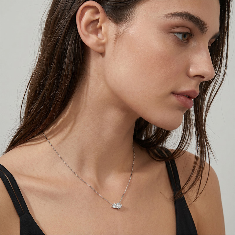 "Love's Echo" Heart Cut Toi Et Moi Necklace