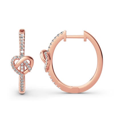 Jeulia "Unendlichkeitsherz" Twist Design Rundschliff Sterling Silber Ohrringe
