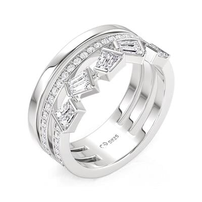 Jeulia Irregular Trapezoid Ring Sterling Silver