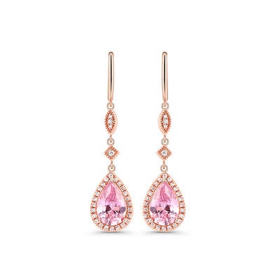 Jeulia Boucles d'oreilles Coupe poire Morganite synthétique Argent Sterling