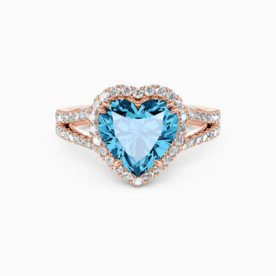 "Heart and Soul" 1ct Heart Cut Halo Engagement Ring