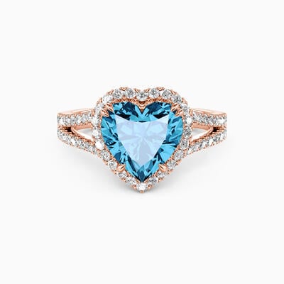 "Heart and Soul" 1ct Heart Cut Halo Engagement Ring