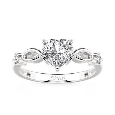 Jeulia Unique Infinity Heart Shaped Engagement Ring