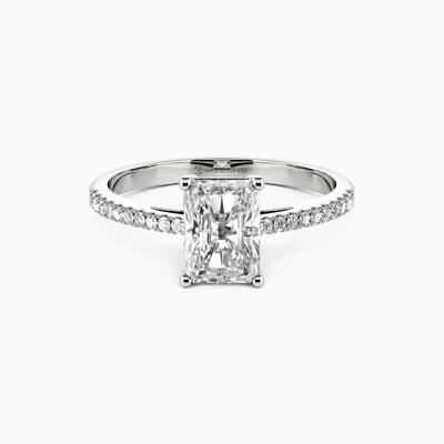 SHE·SAID·YES "Swear on Love" 1ct Radiant Cut Side Stone Engagement Ring