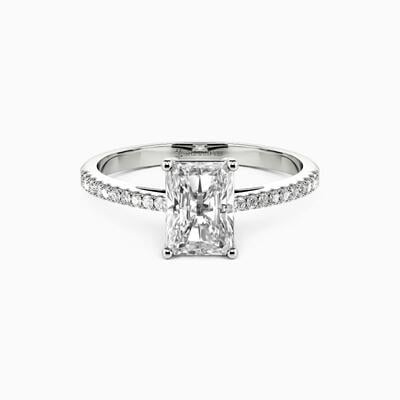 SHE·SAID·YES "Swear on Love" 1ct Radiant Cut Side Stone Engagement Ring