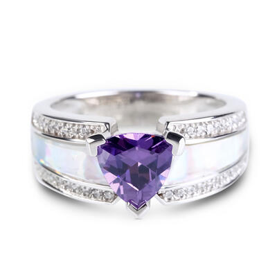 Jeulia Trillion Cut Sterling Silver Ring