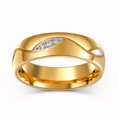 Jeulia Gold Tone Titanium Steel Women's Band