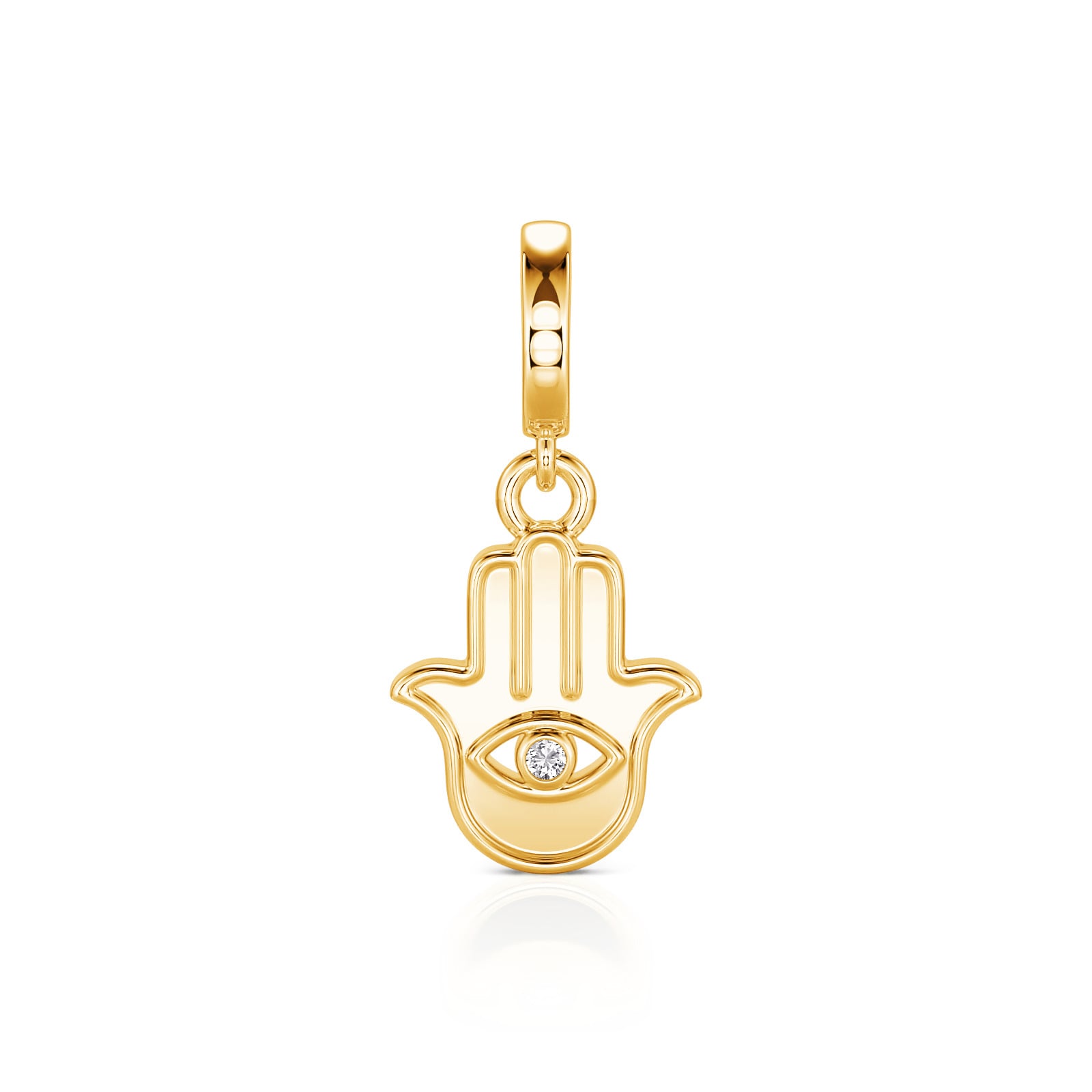 Jeulia Move My Way 18K Gold Plated Hamsa Hand Evil Eye Charm