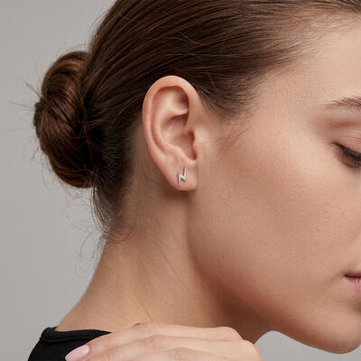 "Light Your Heart" Lightning Stud Earrings