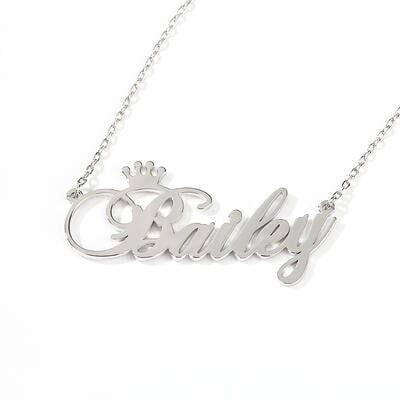 Jeulia "Be Your Own King" Personalized Sterling Silver Name Necklace