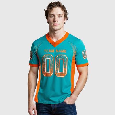 アメリカンフットボール ジャージ Vネック メッシュ 半袖Tシャツ トレンドデザイン カスタマイズ可能