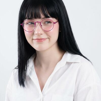 Vogt Pink Round Glasses