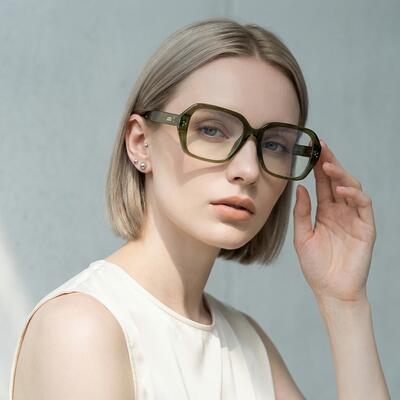 Aubrey Green Square Glasses
