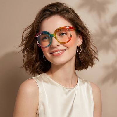 Hazel Lunettes Rondes Multicolores