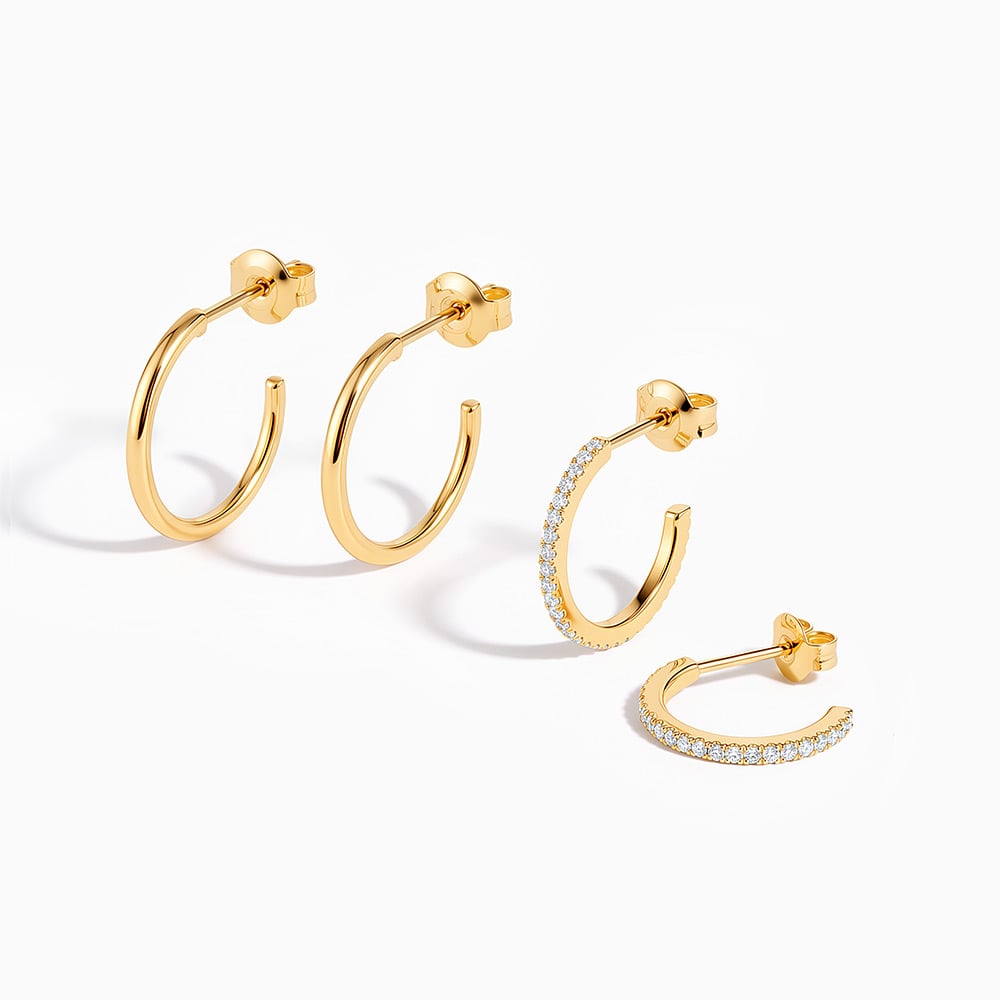 "Amoria" Ensemble de boucles d'oreilles à superposer