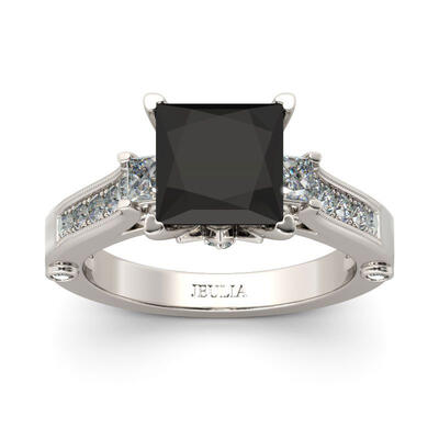 Jeulia Princess Cut Sterling Silver Ring