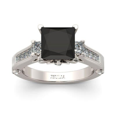 Jeulia Princess Cut Sterling Silver Ring