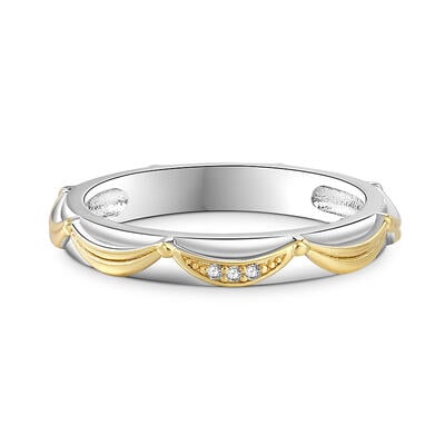 Jeulia Simple Women Wedding Bands Blooming Skirt Design Sterling Silver