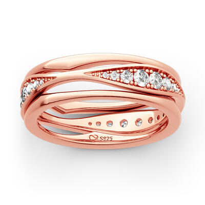 Jeulia Simple Design Round Cut Sterling Silver Women's Band