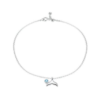 Jeulia Simple Mermaid Tail Sterling Silver Anklet