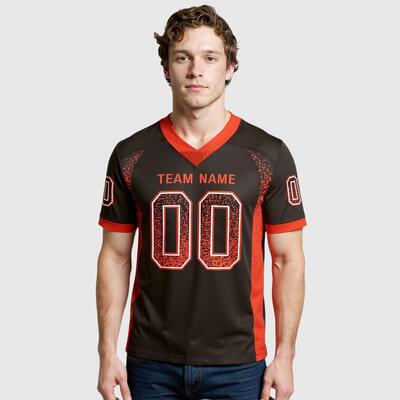 アメリカンフットボール ユニフォーム Vネック メッシュ 半袖Tシャツ トレンドデザイン カスタマイズ可能