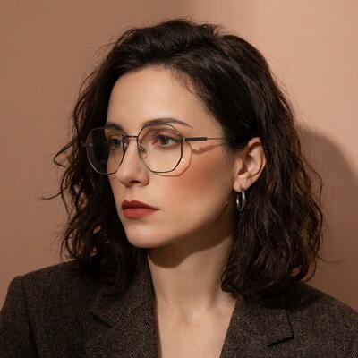 Trollpoe Gray Geometric Glasses