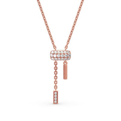 Jeulia Asymmetric Dangle Sterling Silver Necklace