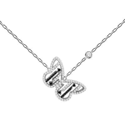 Jeulia "Be Free" Butterfly Sterling Silver Necklace