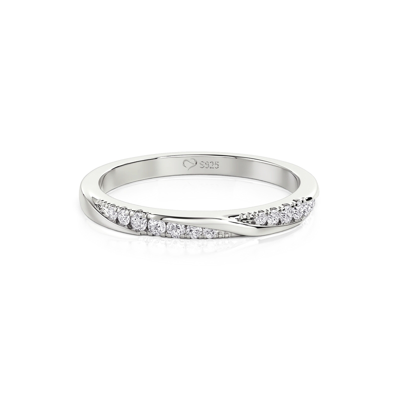 Jeulia Klassisches Köper Rund Ewigkeitsband aus Sterling Silber