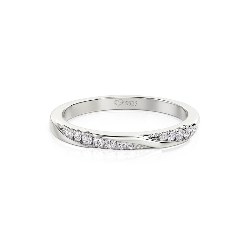 Jeulia Klassisches Köper Rund Ewigkeitsband aus Sterling Silber