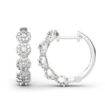 Jeulia Classic Round Cut Sterling Silver Hoop Earrings