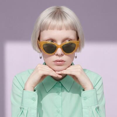 Jacob Lunettes de soleil Cat Eye Orange