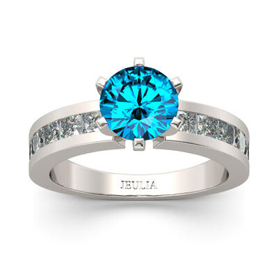 Jeulia Invisible Setting Round Cut Sterling Silver Ring