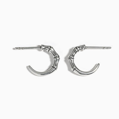 Jeulia "Punk Claw Horn" Sterling Silver Earrings