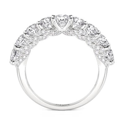 Jeulia Simple Hidden Halo Round Cut Wedding Band for Women