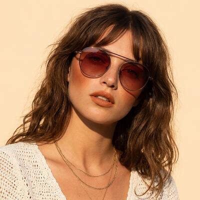Haley Brown Aviator Sunglasses