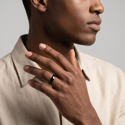 "Midnight Reflection" 6mm Ceramic Men's Wedding Ring