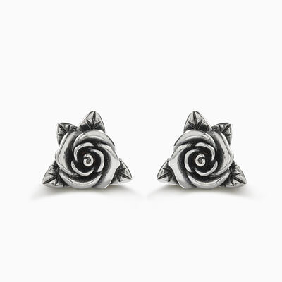Jeulia "Rose Flower" Sterling Silver Earrings