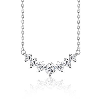 Jeulia Collar de Sonrisa Siete Estrellas de Plata de Ley