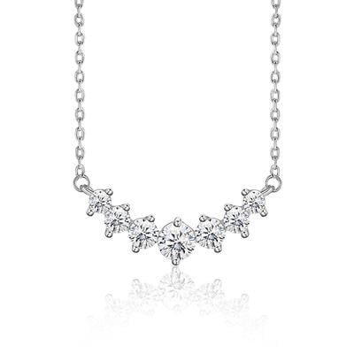 Jeulia Seven Stars Smile Necklace Sterling Silver