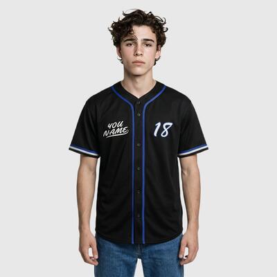 Custom Yokohama Inspired Black Baseball Jersey – Personalized Name & Number