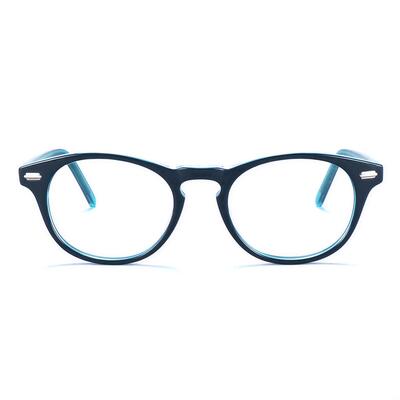 Gusta Blaue Runde Brille