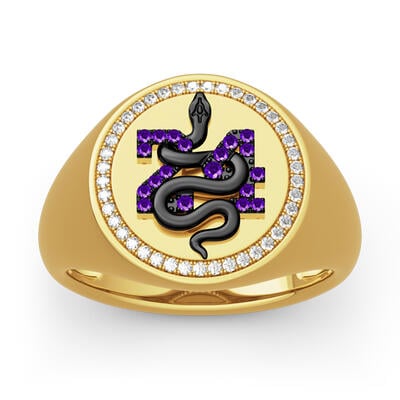 Jeulia "Mamba Mentality" Sterling Silver Memorial Ring