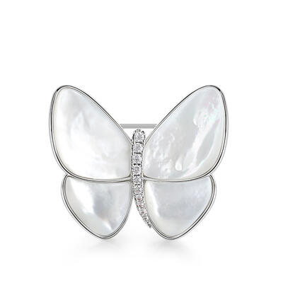 Jeulia Butterfly Copper Mother of Pearl Brooch