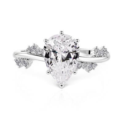 Jeulia Pear Solitaire Engagement Ring Sterling Silver