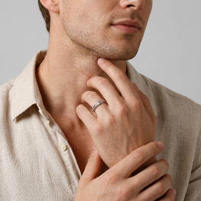"Love Knot" Pave Set Men's Wedding Ring