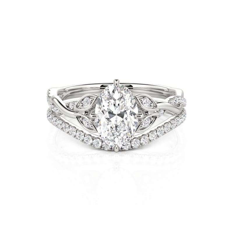 Jeulia “Branches and Leaves” Oval Engagement Ring Set
