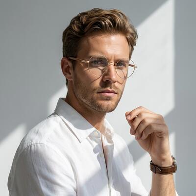Rodney Goldene Runde Brille