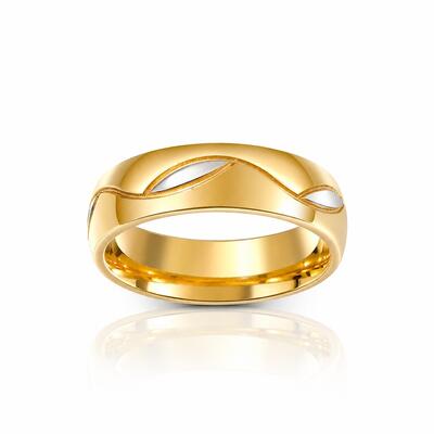 Jeulia Banda De Hombre De Acero De Titanio En Tono Dorado